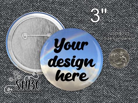Custom 3" Pin Back Buttons: Personalized Party Or Wedding Favors