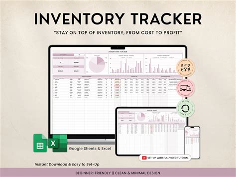Inventory Tracker Spreadsheet, Small Business Profit Tracking, Google Sheets Excel, Inventory Management, Inventory Log, List Order Tracker