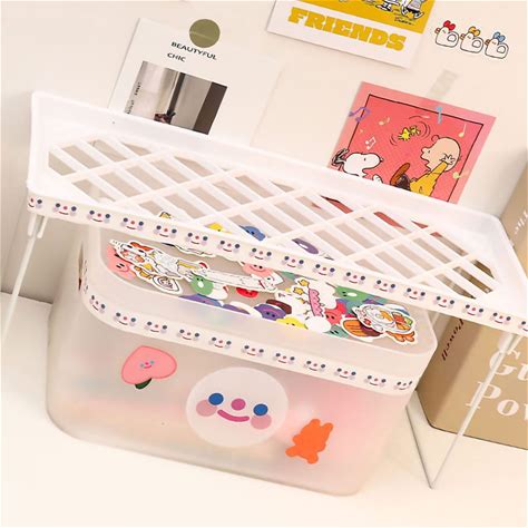 Cyrank Desktop Organizer, Foldable Desktop Shelf Holder Mini Cute Desk Shelves Small Bookshelf For Desktop Storage Paper Letter Tray Organizer Mesh O