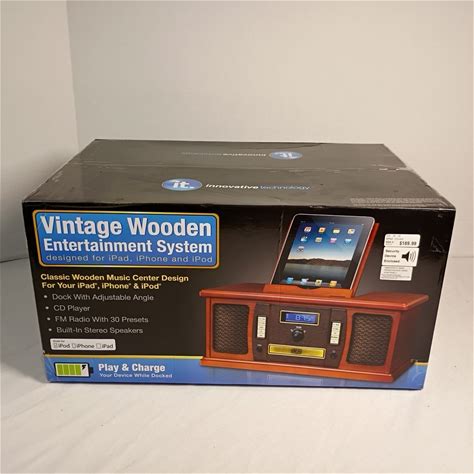 Innovative Technology Vintage Wooden Entertainment System Designed For iPad