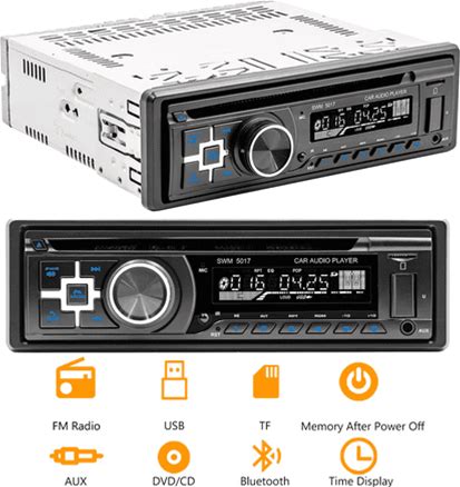 Essgoo Single DIN Car Stereo Head Unit, Bluetooth 5.1 Car Player With FM Radio Audio Receiver, Support CD DVD Playback, New