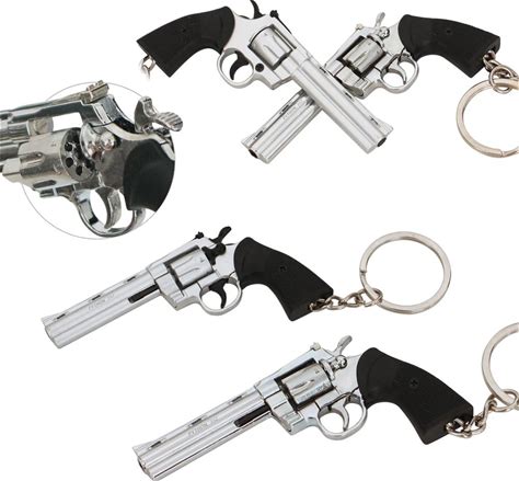 Mini 7cm Alloy Colt Python Small Gun Pendant Silver Toy Gun New Model Keychains Detachable Model Gun