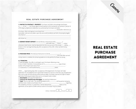 Residential Purchase Agreement, Real Estate Purchase Agreement, Property Purchase Agreement, Purchase Agreement, Real Estate Form, PDF File