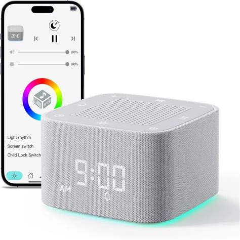 NEW Alarm Clock White Noise Sound Machine Bluetooth Speaker Colorful Night Lights 32 Soothing Sounds