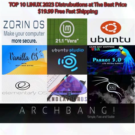 Top 10 Linux Distros 2023 "10 Disk DVD SET" Great Price Fast Shipping USA