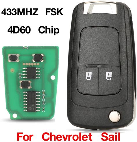 Jingyuqin 2 Buttons Flip Remote Car Key 433Mhz 4D60 Chip Full Key Control Fob For Chevrolet Sail