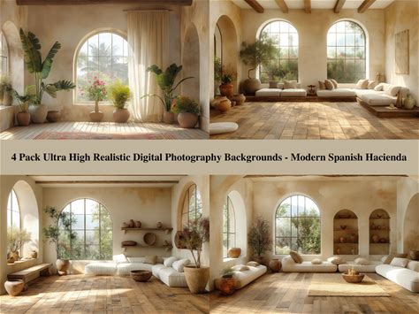 Digital Backgrounds 4 High Resolution Ultra Realistic Modern Beautiful Spanish Hacienda Backdrops Digital Photography. 300 Dpi 4000X2635
