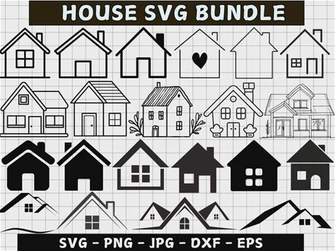 House SVG Bundle, Floral Outline, Cricut Cut File (Digital Download)