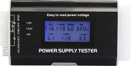 Computer Power Supply Tester LCD Display Aluminum Alloy Support 20/24Pin ATX Sata