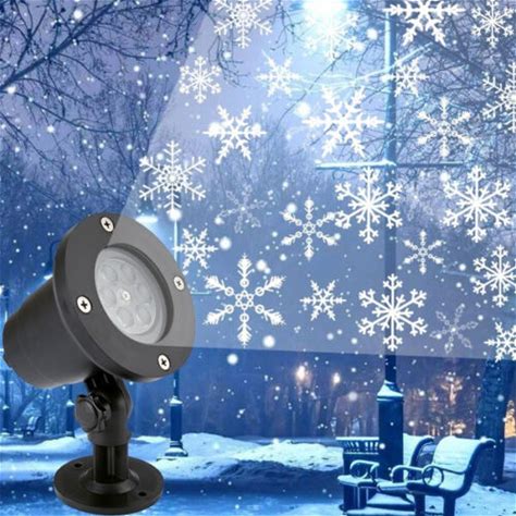 Led Snowflake Projector Light White Outdoor Waterproof Landscape Lamp