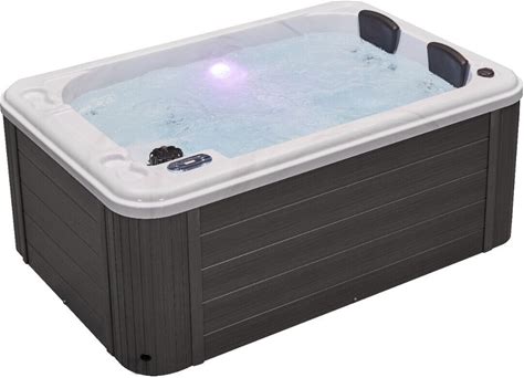 Luxury Spas Riley 3 Person 26 Jet Hot Tub With Ozonator-Cloud Gray