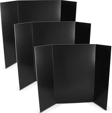 Flipside Products 36" X 48" Foam Project Boards For Presentations, Science Fair, School Projects, Event Displays And Trifold Picture Board - Black - 3