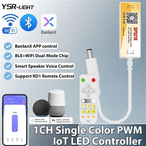 Wifi+BLE 1CH Single Color Iot LED Controller SP521E DC5-24V Smooth Dimming Music Effect RF Remote Voice Control For Alexa Google - Aliexpress