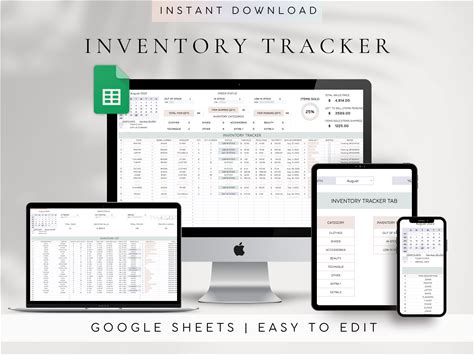 Inventory Template For Small Business | Inventory Tracker Spreadsheet Template Google Sheets | Inventory List | Inventory Log List | Order