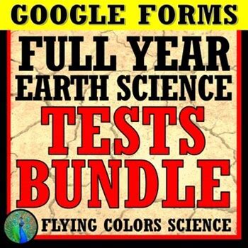 GOOGLE FORMS Earth Science Test BUNDLE FULL YEAR NGSS MS-ESS