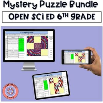 Middle School Digital Self-Checking Mystery Puzzle BUNDLE 6th Grade OSE