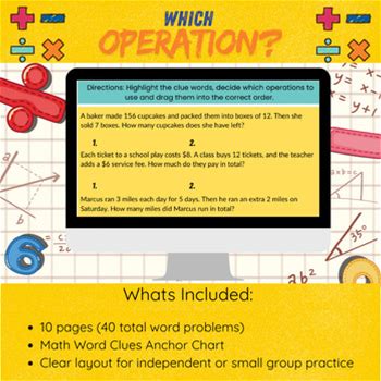 Two-Step Word Problems + Math Word Clues Anchor Chart