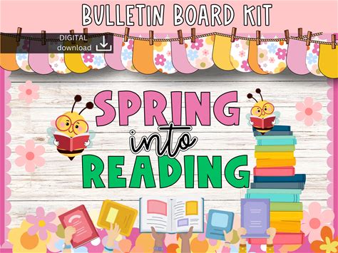 Library Bulletin Board | Reading Bulletin Board | Spring Bulletin Board | Reading Corner Display | Book Bulletin Board Kit