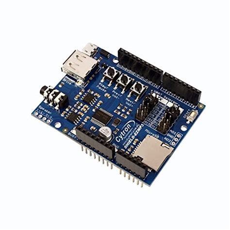 Cytron Easy MP3 Shield, Decode And Play MP3 For Arduino, Dual Channel, 3.5mm Audio Jack