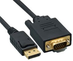 Displayport To VGA Video Cable, Displayport Male To VGA Male, 6 Foot