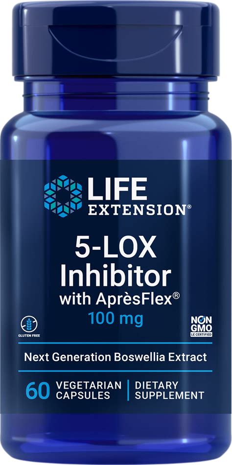Life Extension 5-LOX Inhibitor With Aprèsflex - Joint Health Support - Gluten-Free, Non-GMO - 100 Mg, 60 Vegetarian Capsules