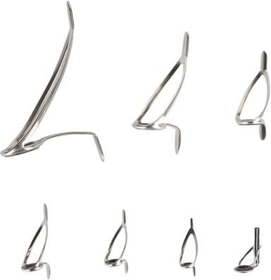 Steel Ceramic Guides Ring 7 Sizes Double Legs Fishing Rod Guides Rings For Freshwater Saltwater Rods