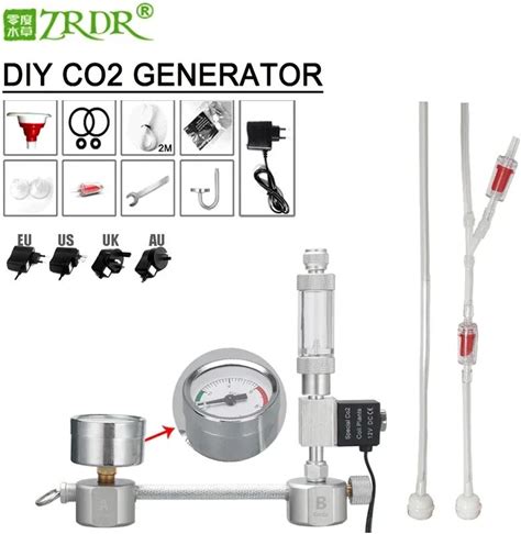 ZRDR Aquarium DIY CO2 Generator System Kit CO2 Generator, Bubble Counter Diffuser With Solenoid Valve,For / Aquatic Plant Growth