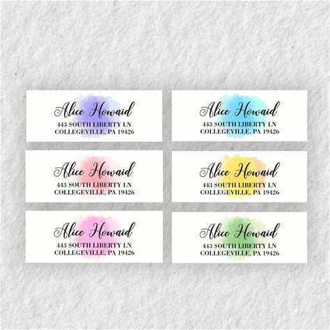 Watercolor Address Labels Personalized Watercolor Return Address Labels Stickers Personalized Labels Ombre Address Sticker Watercolor Labels
