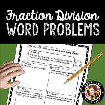 Fraction Division Word Problems | Close Reading | Grades 4-6