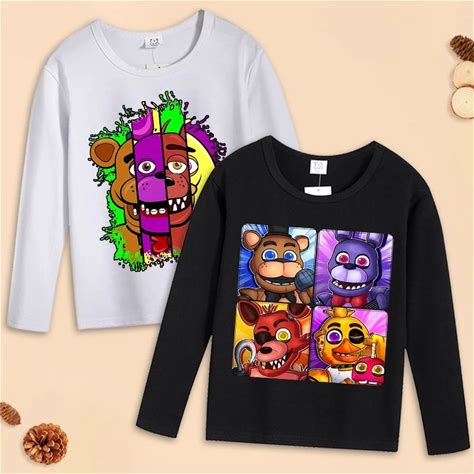 FNAF Long-Sleeved T-Shirt For Boys Girls Five Nights At Freddy Fashion Cute Base Layer Children
