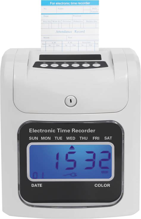 Calculating Time Clock, Electronic Time Recorder, Small Business Punch Pak, Check In And Out Machine For Employees, Includes 50 Time Cards And 1 Secu