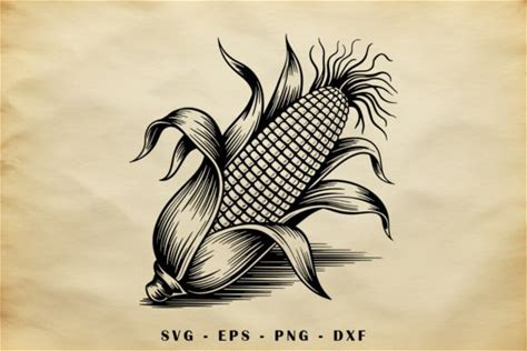Corn SVG, Botanical Corn Clipart
