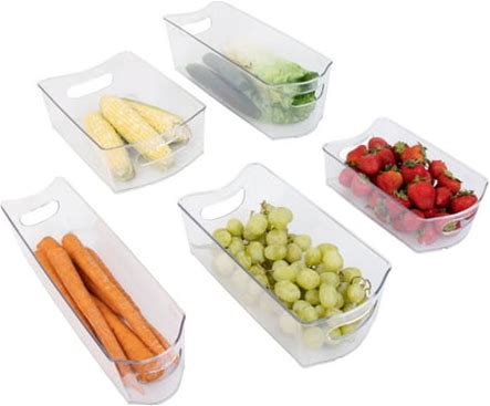 Smart Design Set Of 18 Clear Refrigerator & Freezer Organization Bins