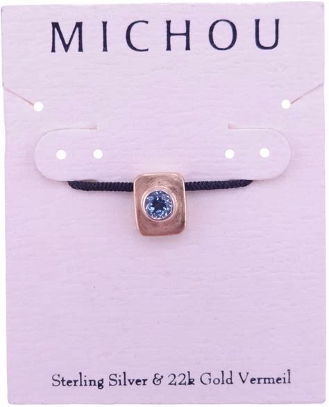 Michou Jewelry | Michou Blue Topaz Rectangular Silver Gold Vermeil Pendant 3/8" New | Color: Blue | Size: Os