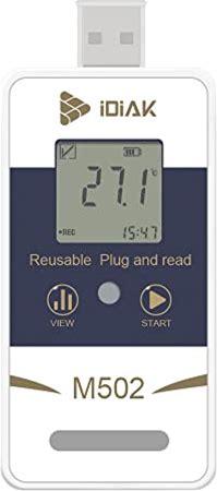 Idiak M502 Temperature Data Logger Usb Temphumidity Recorder With Pdf And Excel Reusable Refrigerator Recording Thermometer 14400 Points High Accuracy