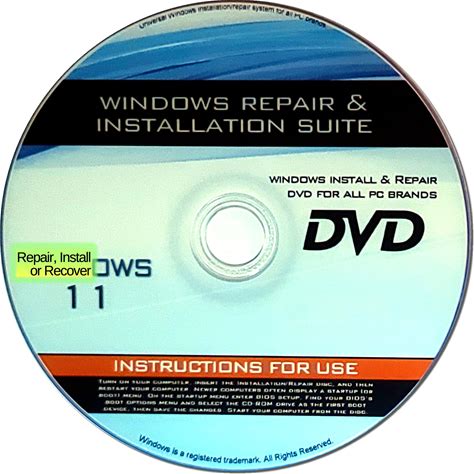 Recovery, Repair & Re-Install Disc Compatible With MS Win 11 64 Bit (PC)