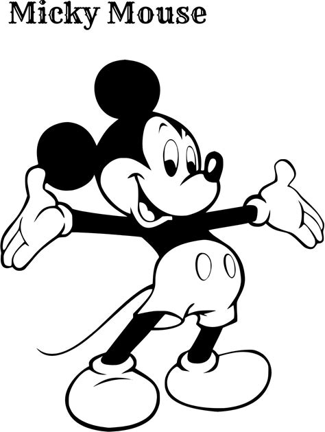 Kids Drawing, Mickey Mouse, Cartoon Coloring Pages, Children's Illustrations, Printable Art, PDF
