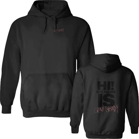 Eminem Slim Shady Unisex Hoodie - Double-Sided Rap God Design | Gift For Hip-Hop Fans | Large White Hoodie
