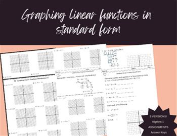 Algebra 1 Graphing In Standard Form Guided Practice 3 Assignment Versions!