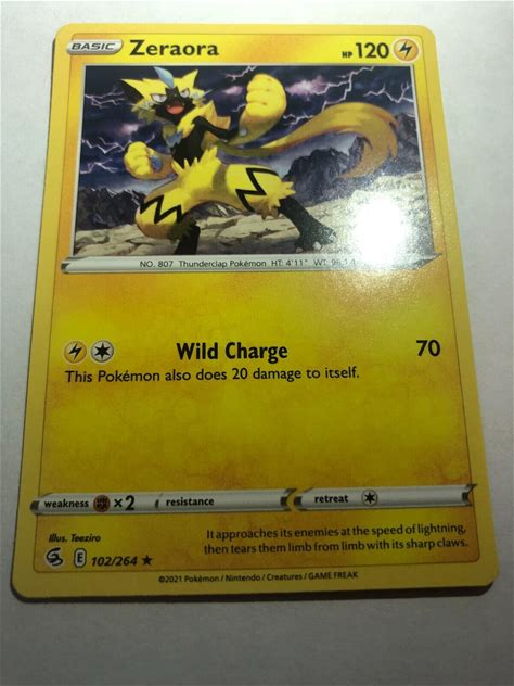 Zeraora Fusion Strike 102/264 Regular Rare. The Pokémon Company. CCG Individual Cards.