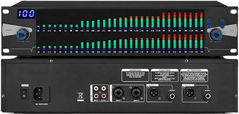 Dual Graphic Equalizer Audio Processor,31-Band Digital Equalizer Stereo Graphic EQ With LED Spectrum Display, Professional Equalizers For KTV Stage P