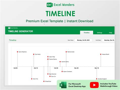 Timeline Template | Excel Project Timeline Planner Spreadsheet (Digital Download)