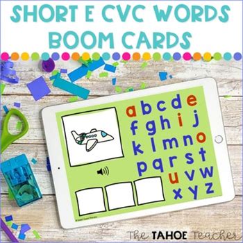 Short E CVC Word Boom Cards | Digital Literacy Activities