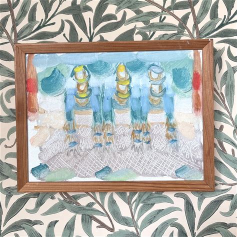 Abstract Composition From 1971 Original Oil Painting On Canvas By Orvar Palm (1915-1976) Listed Swedish Artist Vintage Scandinavia Modern