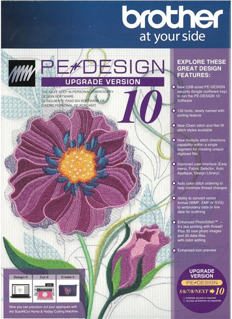 Brother PE-Design Upgrade From Version 5/6/7/8/NEXT To Version 10