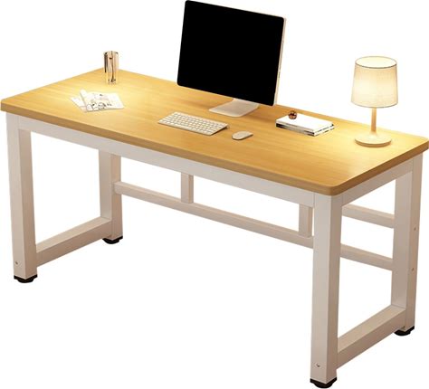 XUEERS Office Deskcomputer Deskwith Bottom Storage Shelf, Metal Frame, Stable And Load-Bearing, Suitable For Home Office, Workstation(Yellow A,31.5