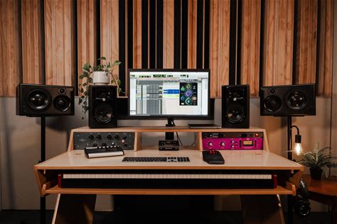 Baltic Birch Studio Desk | 9U Rack And 88-Key Keyboard Tray | Music Production Furniture (Pre-Sale)