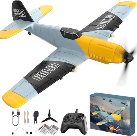 Toileum RC Plane, 3 Channel Remote Control Airplane, 6-Axis Gyro Stabilizer BF-109 RTF RC Airplane With 2 Batteries, Easy To Fly For Beginners Adults