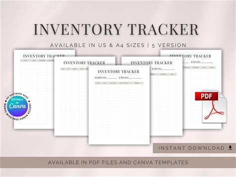 5 Inventory Tracker Bundle. Inventory Management Form. Business Product Inventory List. Inventory Sheet. Inventory Organizer. Printable PDF