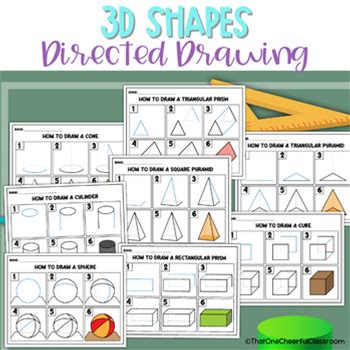 3D Shapes Directed Drawing Activities (How To Draw, Step By Step Drawing)